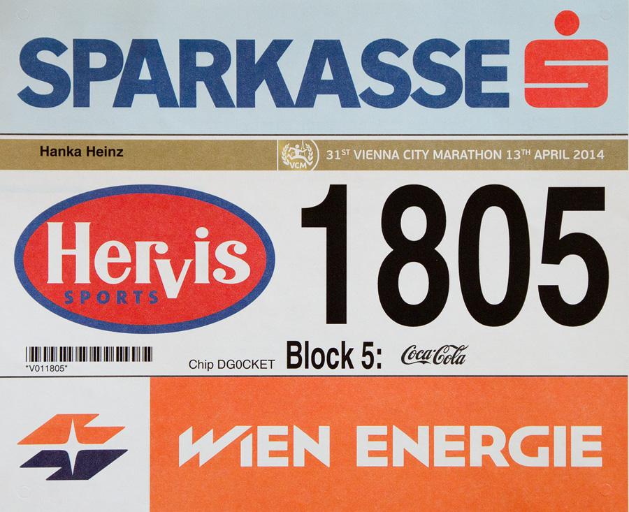 Startnummer Wien Marathon 2014
