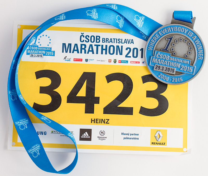 Medaille vom Bratislava Halbmarathon 2015