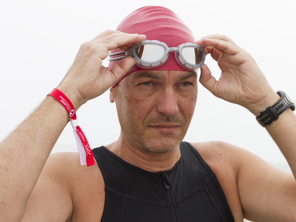 Letzte Vorbereitung zum Schwimmen
